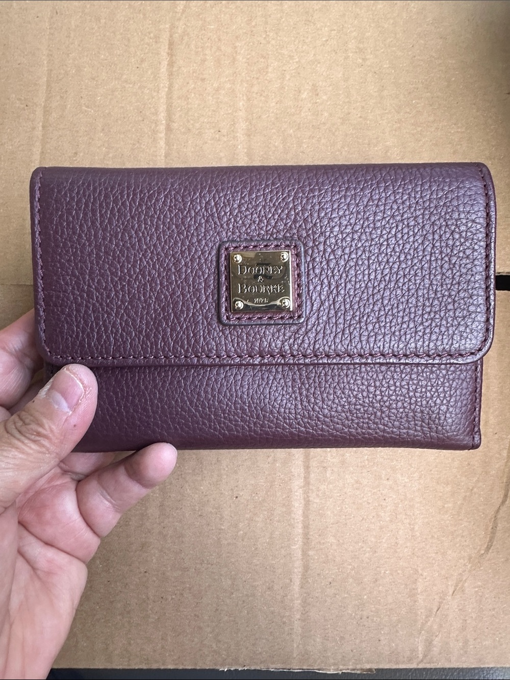 Dooney & Bourke Plum Pebbled Leather Wallet